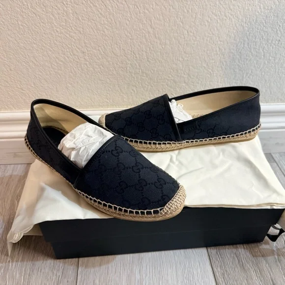 Gucci Navy Espadrille Loafers